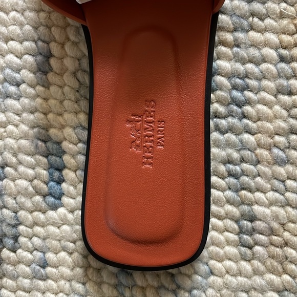 NWT Hermès Sandales Oran Suede Orange EU 36.5 - Picture 4 of 6